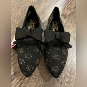 Skechers Women's Black Bow Flats